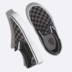 Vans Erkek Çocuk Kaykay Ayakkabısı Checkerboard Slip-On Siyah | 58566-122